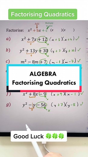 #fyp #algebra #factorising #factorisingquadratics #maths