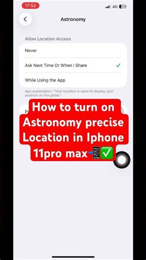 How to turn on Astronomy precise Location in Iphone 11pro max📲✅ #iphone #11promax #appclips