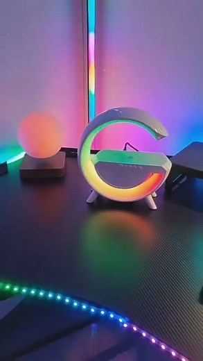 Veilleuse sans fil Bluetooth, haut-parleur de charge, surround, PC intelligent, lampe, 5 en 1
