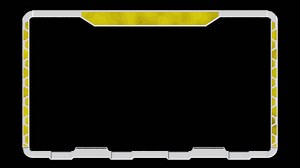 Download Animation of Frame Overlay for Streaming with Metallic Mesh Moving on Sides and Interior in Yellow for free