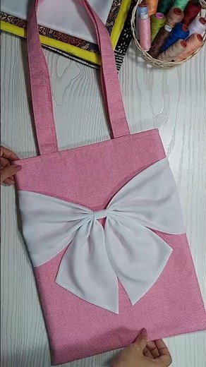 DIY Tote Bag with Big Bow | How to Sew a Tote Bag - Easy to Make | Sewing Tutorial