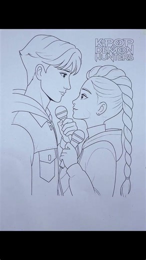 Rumi and Jinu | K- Pop ❤️❤️❤️ #video #love #usa #coloring page