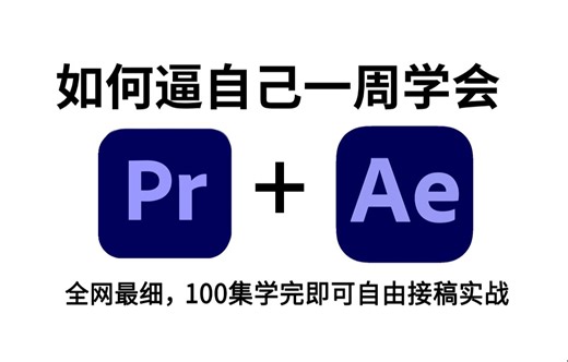【PR教程+AE教程】再也不用盲目自学了，专门为小白量身录制的PR+AE入门全套视频，新手看完信手拈来，拿走不谢，允许白嫖！