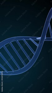 DNA structure 3D animation for medical research. Vertical 4K Stock Video