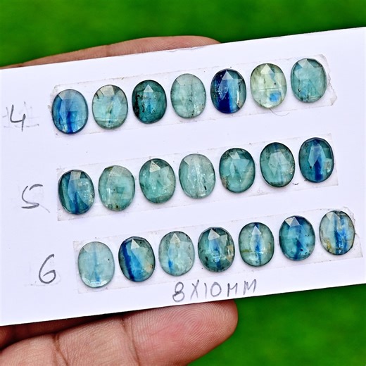 Blue Green Kyanite Cabochon: Bicolor Kyanite Natural Flat Back Loose Gemstones for Jewelry Making - Etsy