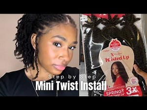 Mini Twist on 4C hair with Kinky Curly Extensions: step by step install