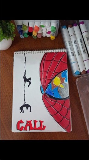 🕷️ Spider-Man Eye Drawing ✨ Easy Marker Art #shorts