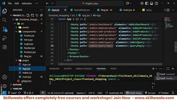 📖 Today’s Class: Building Complete Registration & Login (Frontend + Backend) 📅 Skillwaala’s Free Ful