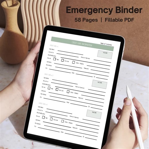 Emergency Binder Planner: Fillable Life Organizer (PDF) - Etsy UK