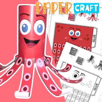 Octopus Papercraft | Ocean Animal Craft | Cut and Paste