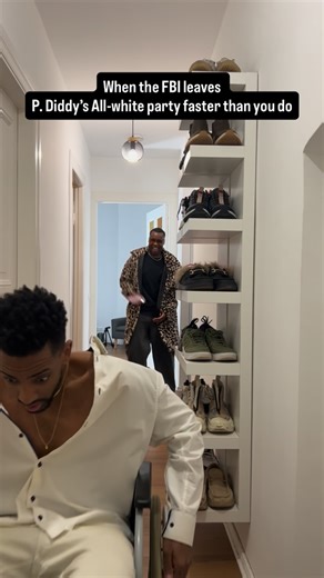 Comedy | When the FBI leaves P. Diddy’s All-white party faster than you do. @ben.mood #pdiddy #diddy Do you think these kinds of videos are... | Instagram