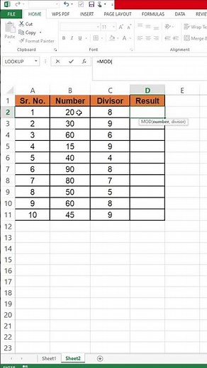 Excel MOD Formula Trick 😱 | Divide Number Ka Remainder Trick |