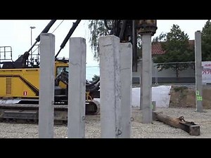 Einrammen eines Betonpfahles - Fertigteilrammpfahl - Rammpfahl