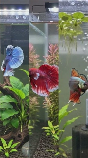 Dumbo Ear Betta vs Halfmoon vs Bi-Color #bettafish #comparison #aquascape
