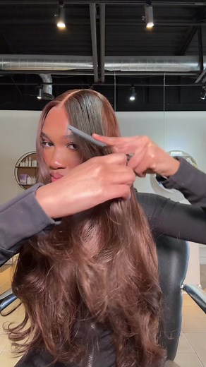 Layered Styling of Dark Brown Color Body Wave Wig by Tinashe Hair