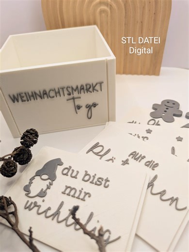 STL 3D Print File Gift Box With Interchangeable Sayings | Christmas Gift | Winter | Christmas | Advent Season | Stars   Commercial License - Etsy