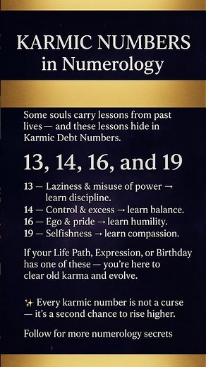 ✨ Karmic Numbers Explained — 13, 14, 16, 19 | Numerology Secrets