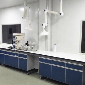 [Hot Item] Lab Furniture Steel Structure Science Laboratory Bench Floor Mounted Chemistry Physics School Lab Central Workbench with Sink