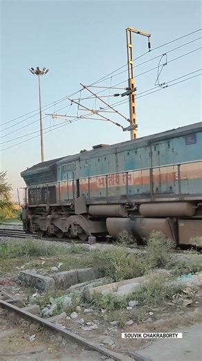 Electro Motive Diesel WDG4 with freight train departing NJP #shorts