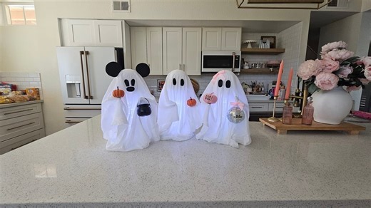 214K views · 3K reactions | Dollar  Tree Ghost DIY for Halloween Decor! #dollartreediy #dollartreeghost #mickeyghost | Gina C. Creates | Facebook