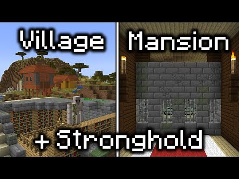 Stronghold in Mansions and Villages (Surface Exposed Stronghold) | Minecraft Seeds
