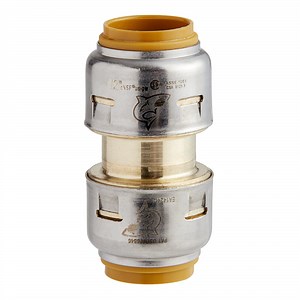 SharkBite Max™ UR008 1/2" x 1/2" Brass Push-To-Connect Straight Coupling