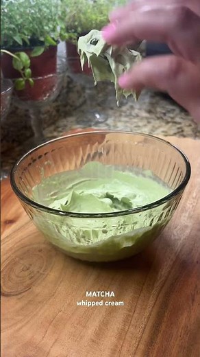 Easy Matcha Whipped Cream Recipe #recipe #matcha #matcharecipe