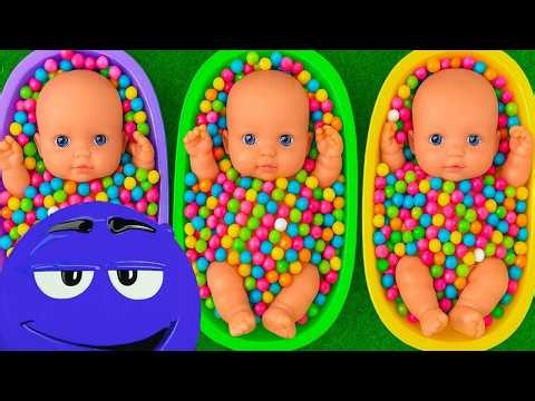 Cute Baby Dolls Bath & Playing Colorful Beads | P 79 | ZigZag ASMR