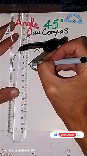 comment tracer un Angle de 45° au Compas ? vidéo short