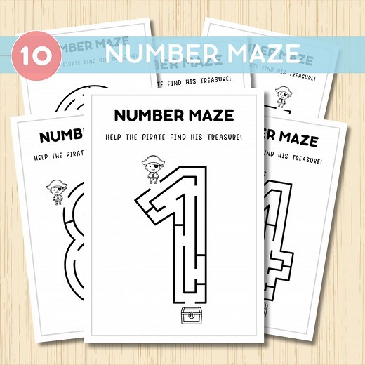 Numbers Maze Worksheet, 0-9 Number Maze Activity, Preschool, Kindergarten, Pre-k Printable Activity Book, Numbers Matching Learning Activity - Etsy Canada