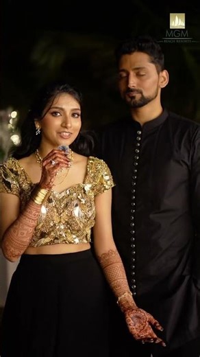 Amirdavarshni ❤️ Dhruvit Gandhi | Dream Beach Wedding at MGM Resort 🌊🤍 #Shorts