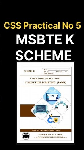 Client Side Scripting (316005) Practical No.5 MSBTE K -Scheme #eduarena #kscheme #css