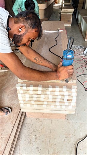 Over Edge Laminate cutting process #home #furniture #design #woodworking #viral #shortvideo