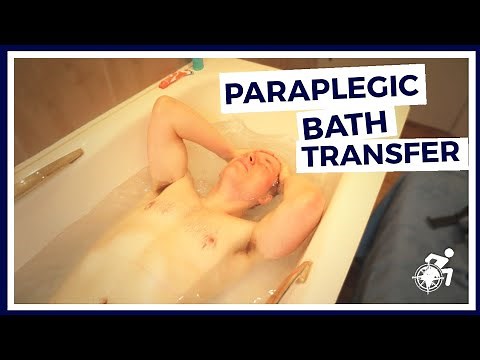 How to BATH TRANSFER | PARAPLEGIC WHEELCHAIR to BATH TUB (Getting In and Out)
