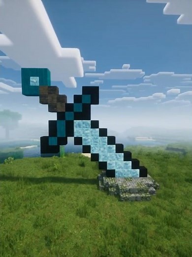 The ultimate Giant Diamond Sword tutorial ⚔️ #minecraft #shorts #creative