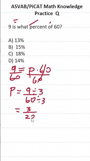 ASVAB/PiCAT Arithmetic Reasoning Practice Test Q: #percentage #acetheasvab with #grammarhero