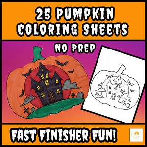 Pumpkin Coloring Sheets | 25 Pages I Fast Finisher Booklet I Fall Fun Packet