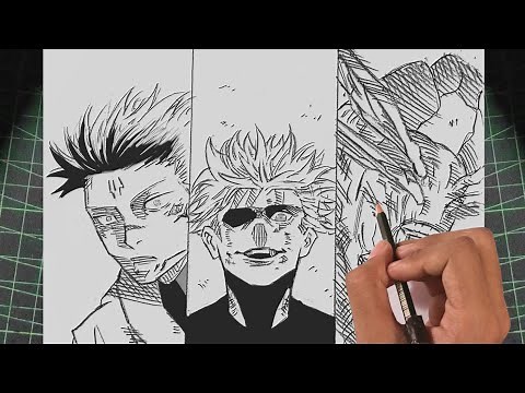 How to draw Gojo, Sukuna and Mahoraga Get Hit By Hollow Purple - Jujutsu Kaisen
