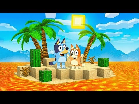 Bluey and Bingo Survived ON THE LAVA ISLAND in Minecraft