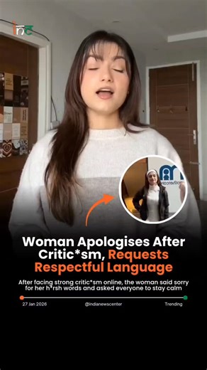 India🇮🇳 | Bharat🇮🇳 | Hindustan🇮🇳 on Instagram: "After facing strong critic*sm online, the woman said sorry for her h*rsh words and asked everyone to stay calm and avoid using ab*sive language in public discussions. #Public #SocialMediaNews #TrendingTopic #PositiveTalk 𝘋𝘪𝘴𝘤𝘭𝘢𝘪𝘮𝘦𝘳: 𝙉𝙊 𝘾𝙊𝙋𝙔𝙍𝙄𝙂𝙃𝙏 𝙄𝙉𝙁𝙍𝙄𝙉𝙂𝙀𝙈𝙀𝙉𝙏 𝙄𝙉𝙏𝙀𝙉𝘿𝙀𝘿. 𝘞𝘦 𝘥𝘰 𝘯𝘰𝘵 𝘰𝘸𝘯 𝘵𝘩𝘦 𝘳𝘪𝘨𝘩𝘵𝘴 𝘵𝘰 𝘵𝘩𝘪𝘴 𝘷𝘪𝘥𝘦𝘰 𝘢𝘯𝘥 𝘱𝘩𝘰𝘵𝘰 𝘶𝘴𝘦𝘥 𝘪𝘯 𝘵𝘩𝘪𝘴 𝘳𝘦𝘦𝘭 𝘢𝘯𝘥 𝘱𝘰𝘴𝘵. 