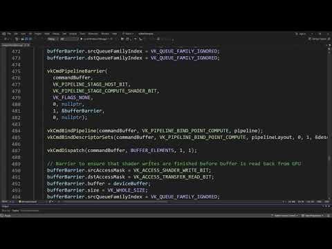 GPU Programming | Vulkan API | Compute Example PART 4 | Pipeline Barrier vkCmdPipelineBarrier()