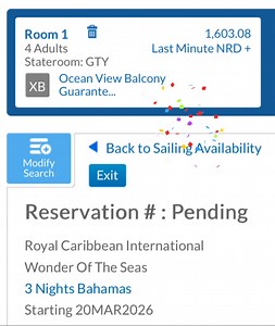 Wow!!!!!!!! This is a good one for spring break!!!! Wonder of the seas for 3 nights $1603 oceanview balcony for 4 | Jerica Rossi - Izzy B - Family Vacation Specialist