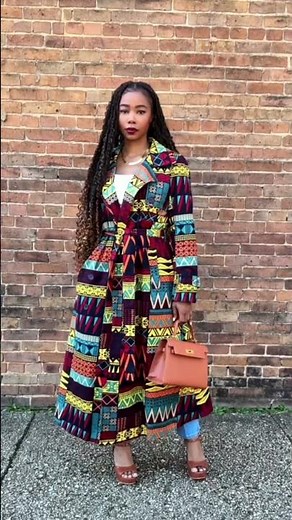 African Print Work Outfit Idea | Blazer & Trench | D'Iyanu