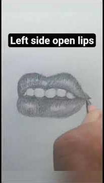Realistic Open Lips Drawing (Left View) | Pencil Sketch