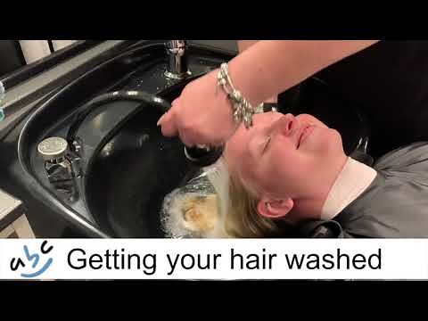 Getting hair washed at salon- Video Model