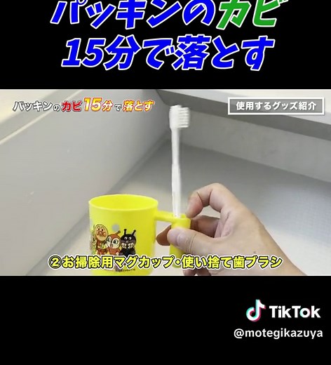 【凄すぎ】 お風呂のパッキンに生えた黒カビを15分で落とす方法！ #暮らしの知恵 #暮らしのアイデア #ライフハック #茂木流掃除