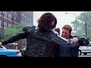 Captain America vs Winter Soldier Fight Scene | Highway Battle | Winter Soldier Movie Clip [HD]