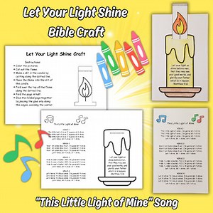 Let Your Light Shine Bible Craft, This Little Light of Mine Sunday School Song