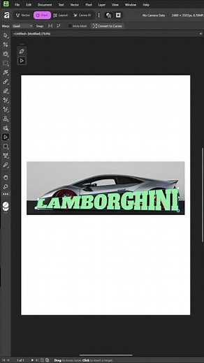 Lamborghini Text Effect met Quad Warp in Affinity V3 | Tutorial #affinity #textefiting