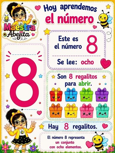 Aprende el número 8 | Canción infantil | Maestra Abejita 🐝